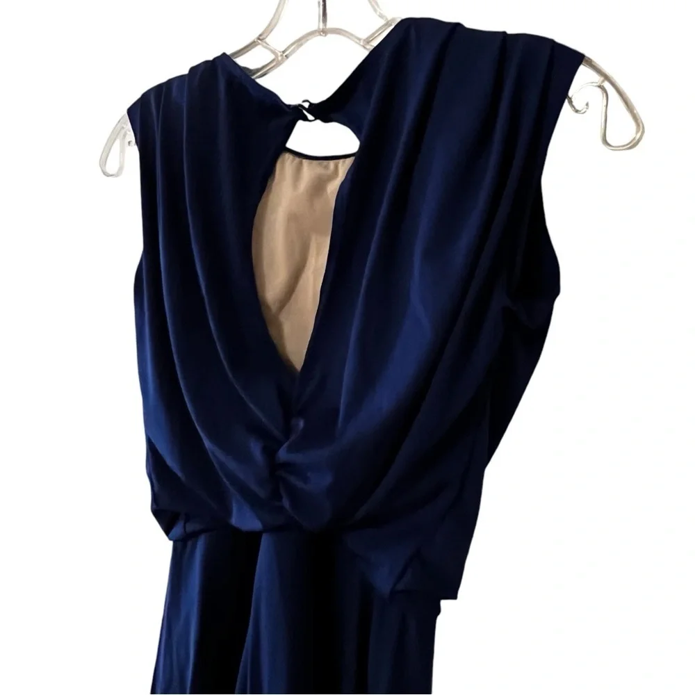 Balera draped Asymmetrical Dance Dress Blue Small Adult